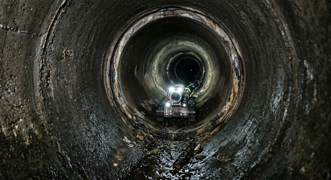 Robotic sewer camera inspecting pipe interior for Sewer Line Repair in Buckhall